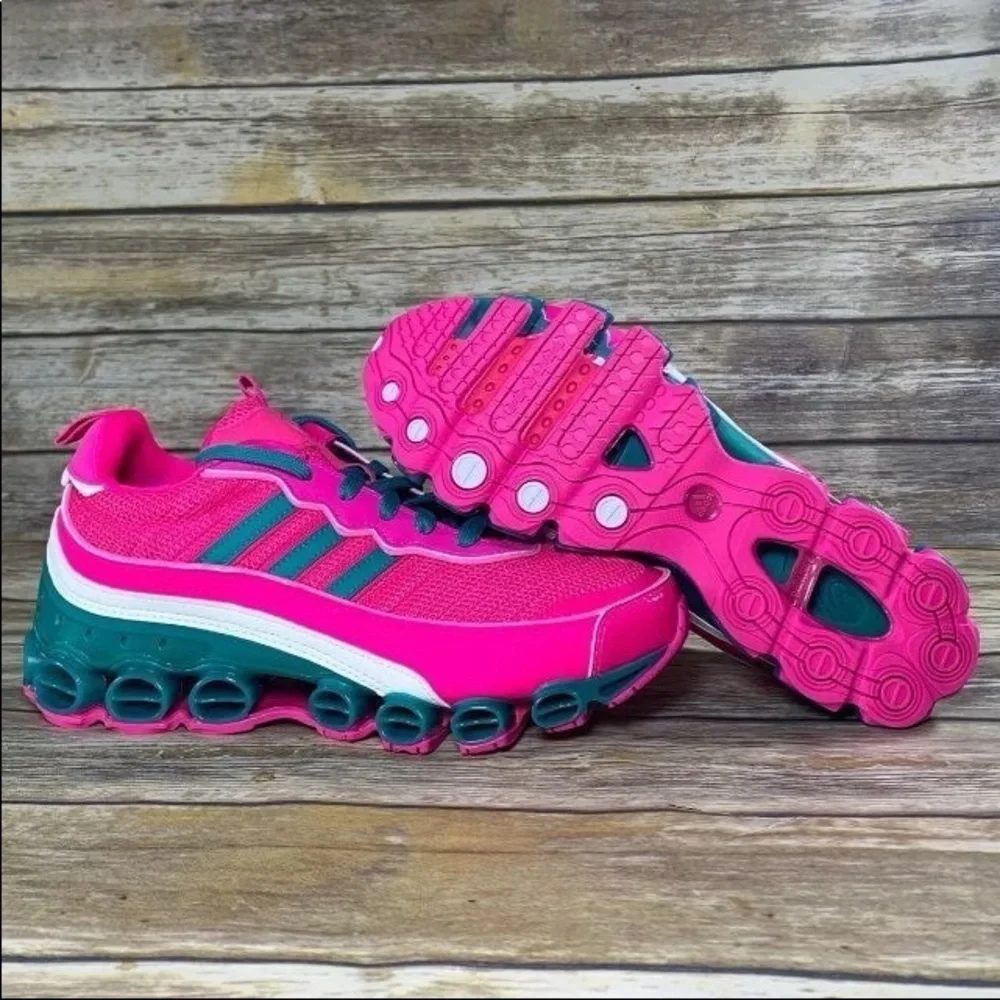 Adidas Originals Microbounce T1 Boost Shock Pink/Green - Picture 7 of 9